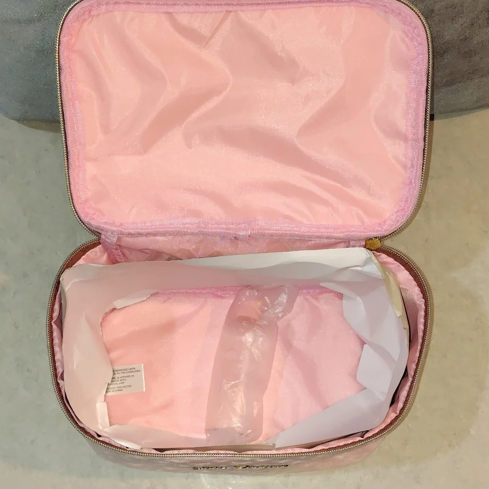 NWT JUICY COUTURE PINK TRAVEL COSMETIC BAG & BLACK HANGING TOILETRY BAG BUNDLE